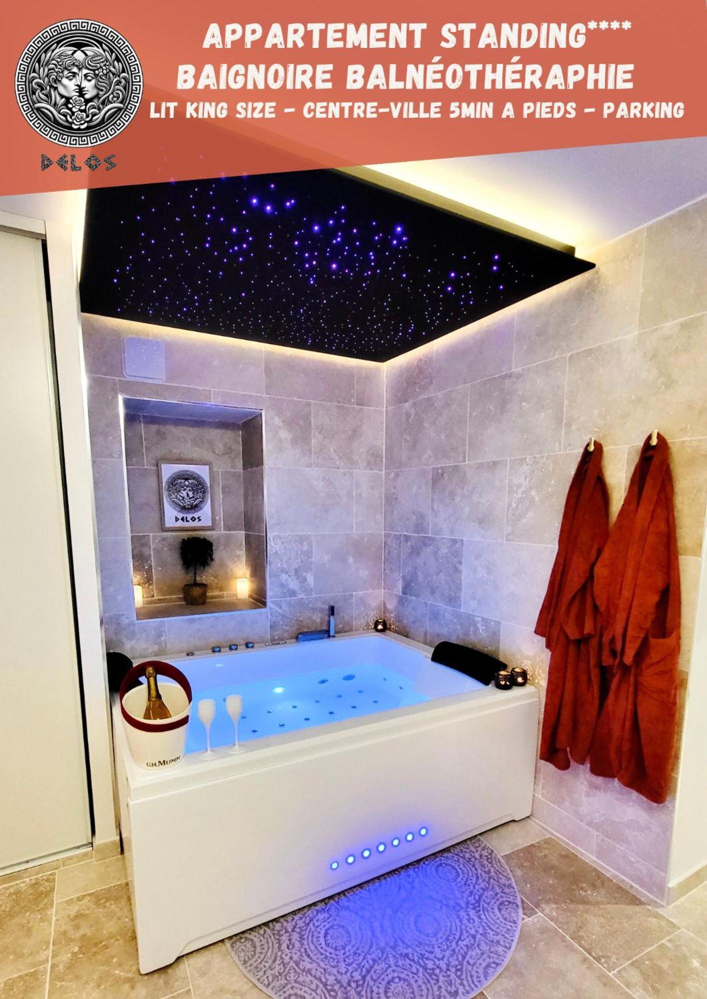 - La Suite Delos - Jacuzzi 2 Places - Centre Ville A Pied - Lit Queen Size - Parking Privee - Wifi - City Center Within Walking Distance - Кемпер Экстерьер фото